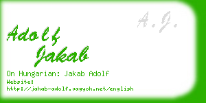 adolf jakab business card